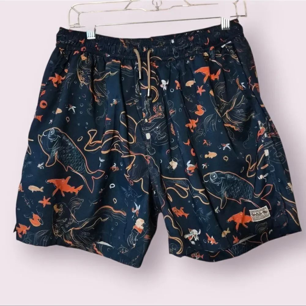 Baja Llama Neptune Stretch Swim Shorts With Zippered Pockets Mens XXL